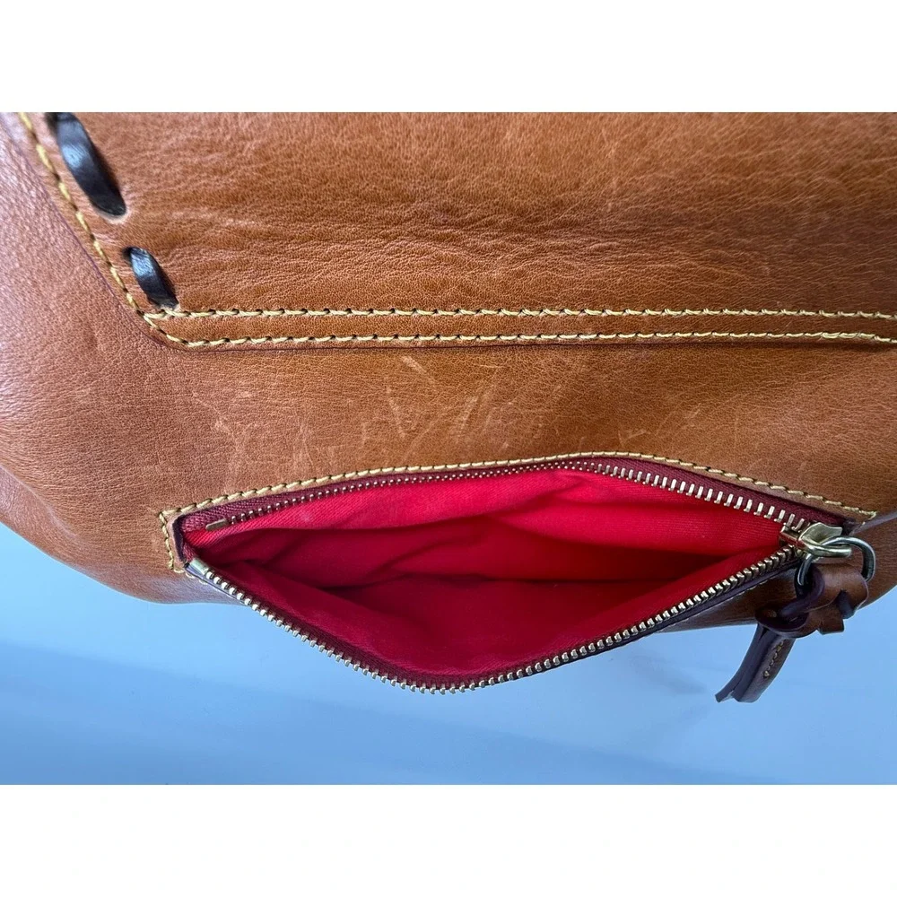 Dooney & Bourke Florentine Vachetta Leather Satchel Handbag Natural Brown Purse